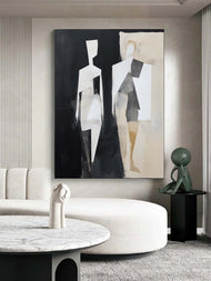 Organic Study — Black & Ivory Figurative Minimalist Wall Art