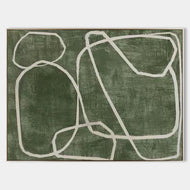 Verdant Geometry — Olive Wabi-Sabi Abstract Art