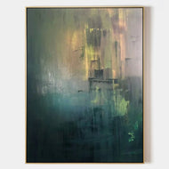 Verdant Haze — Abstract Wabi-Sabi Wall Art