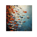 Dynamic Impasto Fish School Painting