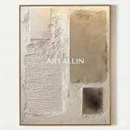 Structured Stillness — Geometric Color Block Impasto Art