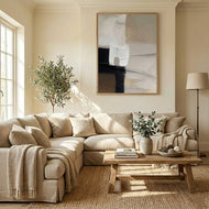 Warm Neutral Color Block Abstract Art