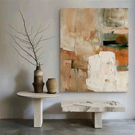 Warm Abstract — Earth-Tone Expressionist Wall Art