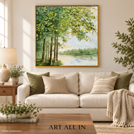 Hushed Valley 02 — Green Woodland Landscape Art