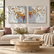 Coral Shore 03 — Textured Wabi-Sabi Wall Art