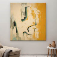Golden Shore 02 — Warm Ochre Textured Wabi-Sabi Wall Art