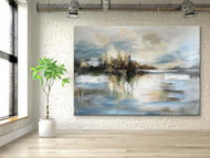 Ivory Relief Contemporary Landscape Painting — ART ALL IN AA-9011