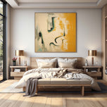 Golden Shore 02 — Warm Ochre Textured Wabi-Sabi Wall Art