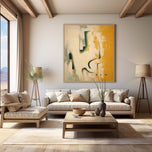 Golden Shore 02 — Warm Ochre Textured Wabi-Sabi Wall Art
