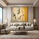 Golden Shore 02 — Warm Ochre Textured Wabi-Sabi Wall Art