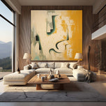 Golden Shore 02 — Warm Ochre Textured Wabi-Sabi Wall Art