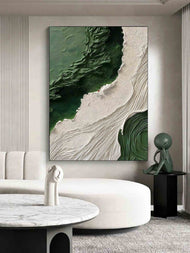 Pale Contour — Green Color Abstract Wall Art