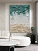 Tactile Movement — Teal & Ivory Textured Color Abstract Wall Art