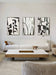 Airy Current — Black & White Abstract Set of 3 Wall Art