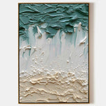 Tactile Movement — Teal & Ivory Textured Color Abstract Wall Art