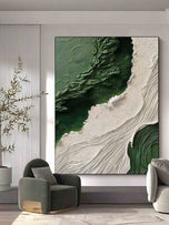 Pale Contour — Green Color Abstract Wall Art