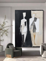 Organic Study — Black & Ivory Figurative Minimalist Wall Art