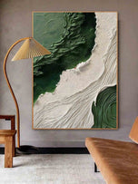 Pale Contour — Green Color Abstract Wall Art