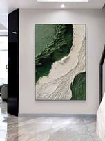 Pale Contour — Green Color Abstract Wall Art