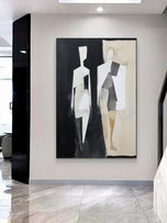 Organic Study — Black & Ivory Figurative Minimalist Wall Art