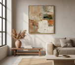 Warm Abstract Expressionist Painting | Rust & Terracotta Earth Tone Canvas | Modern Farmhouse Texture Art - Custom Frame Options