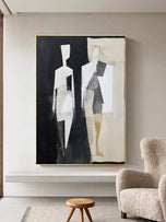 Organic Study — Black & Ivory Figurative Minimalist Wall Art