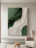 Pale Contour — Green Color Abstract Wall Art