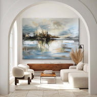 Ivory Relief Contemporary Landscape Painting — ART ALL IN AA-9011