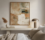 Warm Abstract Expressionist Painting | Rust & Terracotta Earth Tone Canvas | Modern Farmhouse Texture Art - Custom Frame Options