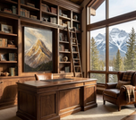 Golden Peak Mountain Oil Painting | Heavy Impasto Realistic Landscape Art | Epic Summit Canvas Wall Decor - Custom Frame Options