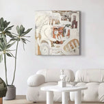 Golden Horizon Textured Abstract Art