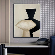 Textured Plaster & Matte Black Conceptual Art