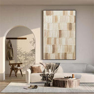 Taupe Pulse — Warm Taupe Textured Wabi-Sabi Wall Art