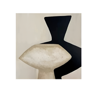 Textured Plaster & Matte Black Conceptual Art