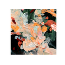 Whispers of Flora: Coral &amp; Forest Green Abstract Art