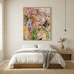 Vibrant Pink and Green Abstract Canvas Art |AT0406