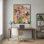 Vibrant Pink and Green Abstract Canvas Art |AT0406