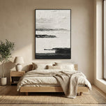 Geometric Deconstructed Abstract Art | High Contrast Black & White Layered Canvas | Sculptural Modern Statement Painting - Artallin