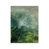 Deep Green Abstract Landscape Oil Painting | Forest & Moss Tone Expressionist Art | Heavy Impasto Texture Canvas - Custom Frame Options