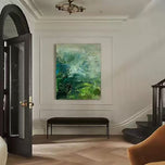 Deep Green Abstract Landscape Oil Painting | Forest & Moss Tone Expressionist Art | Heavy Impasto Texture Canvas - Custom Frame Options