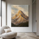 Golden Peak Mountain Oil Painting | Heavy Impasto Realistic Landscape Art | Epic Summit Canvas Wall Decor - Custom Frame Options