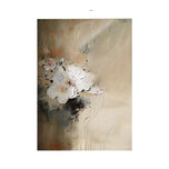 Abstract Romantic Floral Impasto Painting | Neutral Taupe & Cream Blossom Art | Hand-Painted Textured Canvas - Custom Frame Options