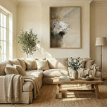 Abstract Romantic Floral Impasto Painting | Neutral Taupe & Cream Blossom Art | Hand-Painted Textured Canvas - Custom Frame Options