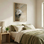 Abstract Romantic Floral Impasto Painting | Neutral Taupe & Cream Blossom Art | Hand-Painted Textured Canvas - Custom Frame Options