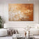 Warm Abstract Horizon Landscape Painting | Earth Tone Sepia & Beige Texture Art | Minimalist Impasto Canvas - Custom Frame Options