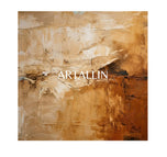 Warm Abstract Horizon Landscape Painting | Earth Tone Sepia & Beige Texture Art | Minimalist Impasto Canvas - Custom Frame Options