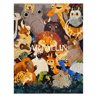 Whimsical Animal Crowd Illustration Art | Colorful Nursery & Kids Room Canvas | Safari & Forest Friends Wall Decor - Custom Frame Options