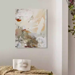 Ethereal Neutral Abstract Painting | Soft Cream, Beige & Olive Fluid Art on Canvas | Tranquil Organic Modern Decor - Custom Frame Options