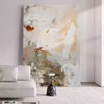 Ethereal Neutral Abstract Painting | Soft Cream, Beige & Olive Fluid Art on Canvas | Tranquil Organic Modern Decor - Custom Frame Options