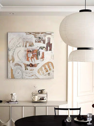 Golden Horizon Textured Abstract Art | Heavy Impasto Gold & Cream Painting | Modern Luxury Sculptural Canvas - Custom Frame Options